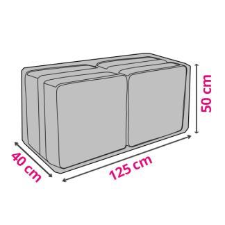 Tuinkussenhoes | Perel | 125 x 40 x 50 cm (PP, Grijs), Tuin en Terras, Tuinmeubel-accessoires, Nieuw, Verzenden