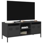 vidaXL Tv-meubel 101,5x39x43,5 cm koudgewalst staal zwart, Huis en Inrichting, Minder dan 50 cm, Verzenden, Nieuw, Minder dan 25 cm