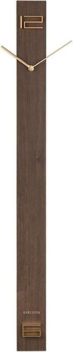 Wandklok Discreet Long - Donker Hout - 90x7,7cm, Ophalen of Verzenden, Zo goed als nieuw