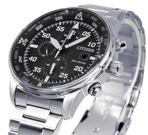 Citizen - Aviator Chrono - Eco Drive - 10 BAR - Zonder, Sieraden, Tassen en Uiterlijk, Horloges | Heren