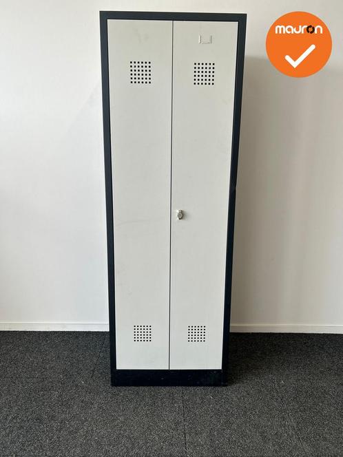 Lockerkast - 180x60x50 - 2 deurs - Zwart met zilvergrijze de, Zakelijke goederen, Kantoor en Winkelinrichting | Kantoormeubilair en Inrichting