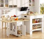 Uitschuifbare Bartafel 110–214 cm met USB & Opbergruimte, Huis en Inrichting, Keuken | Keukenelementen, Verzenden, Nieuw