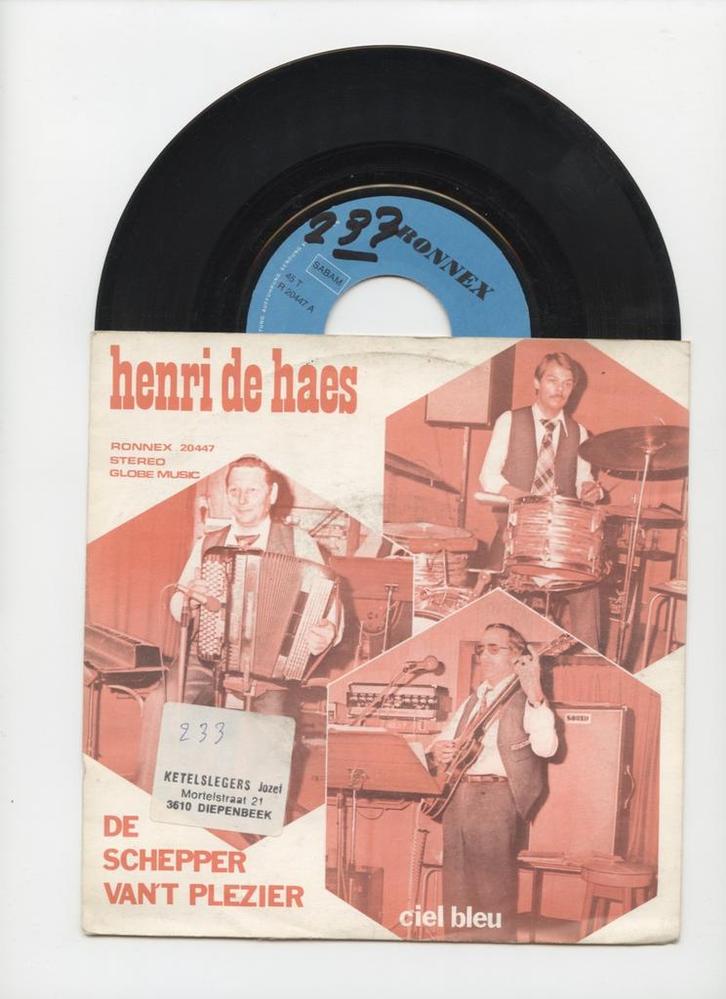 Henri De Haes – De Schepper Vant Plezier / Ciel Bleu (..., Cd's en Dvd's, Vinyl Singles, Verzenden