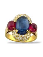Ring - 18 karaat Geel goud, 18K gouden ring met diamanten,, Sieraden, Tassen en Uiterlijk, Ringen, Nieuw
