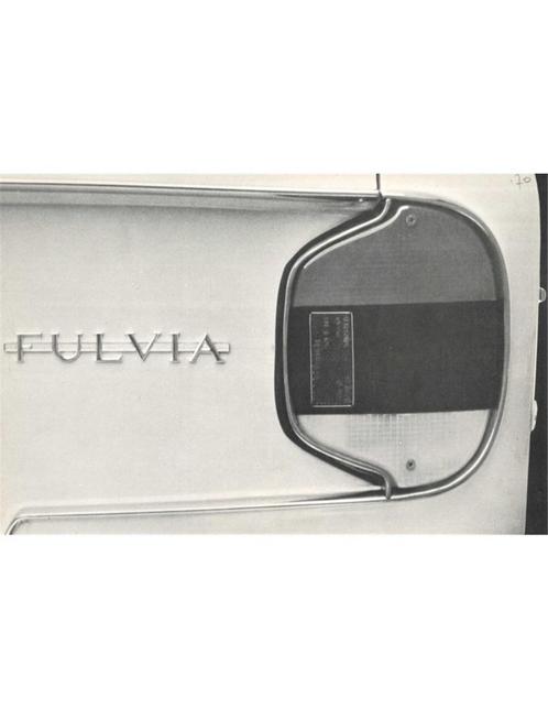 1970 LANCIA FULVIA BERLINA BROCHURE, Boeken, Auto's | Folders en Tijdschriften