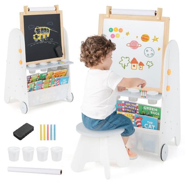 LIVSK Activiteitentafel 4-in-1 - Dubbelzijdig Magneetbord &a, Kinderen en Baby's, Kinderkamer | Bedden, Nieuw, Verzenden