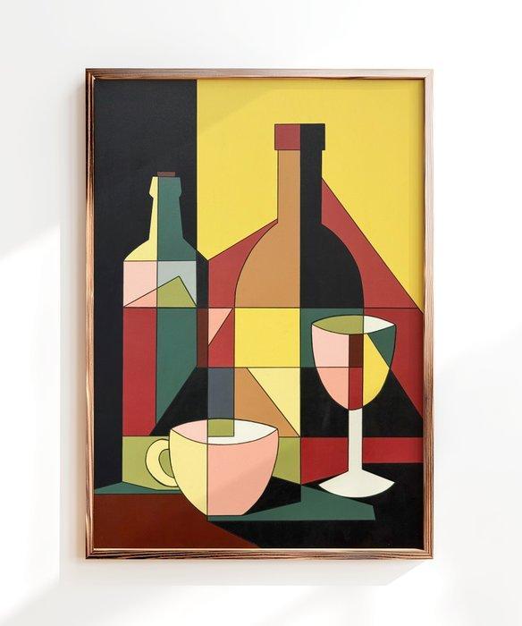 Alejandro Gonzalez - Bodegones Geométricos 65 - XL - (NO, Antiek en Kunst, Kunst | Schilderijen | Modern