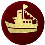 Baretspeld / button met de stoomboot rood, Ophalen of Verzenden, Nieuw