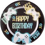 Gaming Party Borden Happy Birthday 32cm 8st, Verzenden, Nieuw