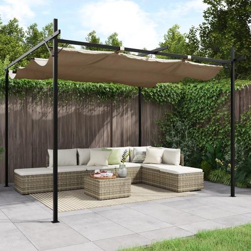 Pergola met uitschuifbaar dak 295x292x230 taupe (Overige), Huis en Inrichting, Overige Huis en Inrichting, Nieuw, Verzenden