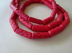 Snoer met 38 glazen imitatie koraal kralen / Prosser Coral