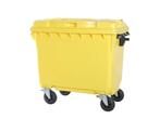 Vuilcontainer 660 liter 4-wiel vlakdeksel geel, Ophalen of Verzenden