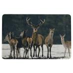 deurmat sneeuw roedel herten 75x50cm, Verzenden, Nieuw