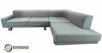 Refurbished 4-zits hoekbank blauw/grijs 6 mnd garantie!, Gebruikt, Hoekbank, 300 cm of meer, Vierpersoons of meer