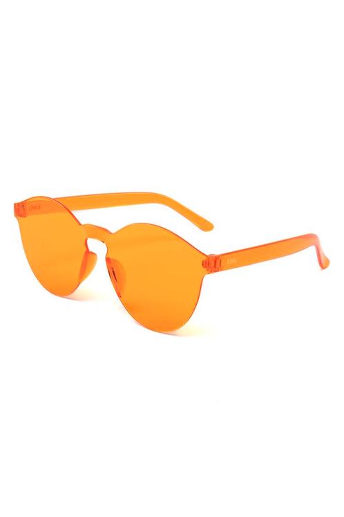 Zonnebril Larry Zonder Montuur Oranje Glazen Retro Kunststof, Hobby en Vrije tijd, Feestartikelen, Carnaval, Feestartikel, Nieuw