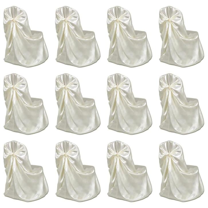 vidaXL Stoelhoes voor bruiloft 12 st crème, Tuin en Terras, Tuinmeubel-accessoires, Nieuw, Verzenden
