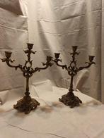 Kandelaber (2) - Verguld brons - kandelaar in verguld brons, Antiek en Kunst