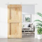 vidaXL Schuifdeur met beslag 90x210 cm massief grenenhout, Doe-het-zelf en Verbouw, Verzenden, Nieuw