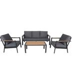 11% korting LUX outdoor living Austin stoel-bank loungeset, Nieuw, Ophalen of Verzenden, Loungeset, 5 zitplaatsen
