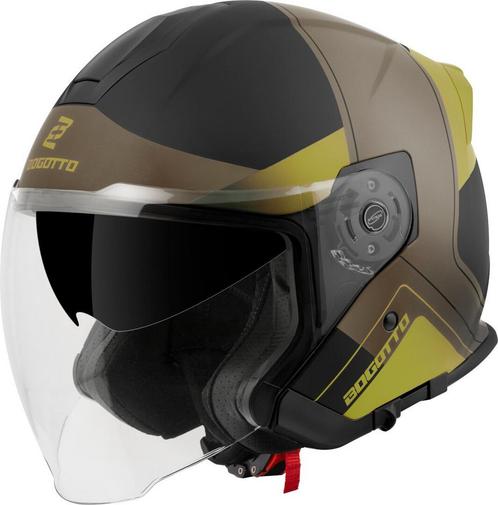 Bogotto H586 City-B Zwart Bruin Goud Jethelm, Motoren, Kleding | Motorhelmen, Jethelm, Heren, XXL, Nieuw met kaartje, Overige merken