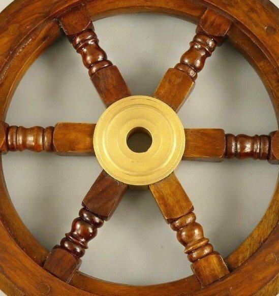 Decorative ship’s wheel - Hout, Messing - Prachtig wiel, Antiek en Kunst, Curiosa en Brocante