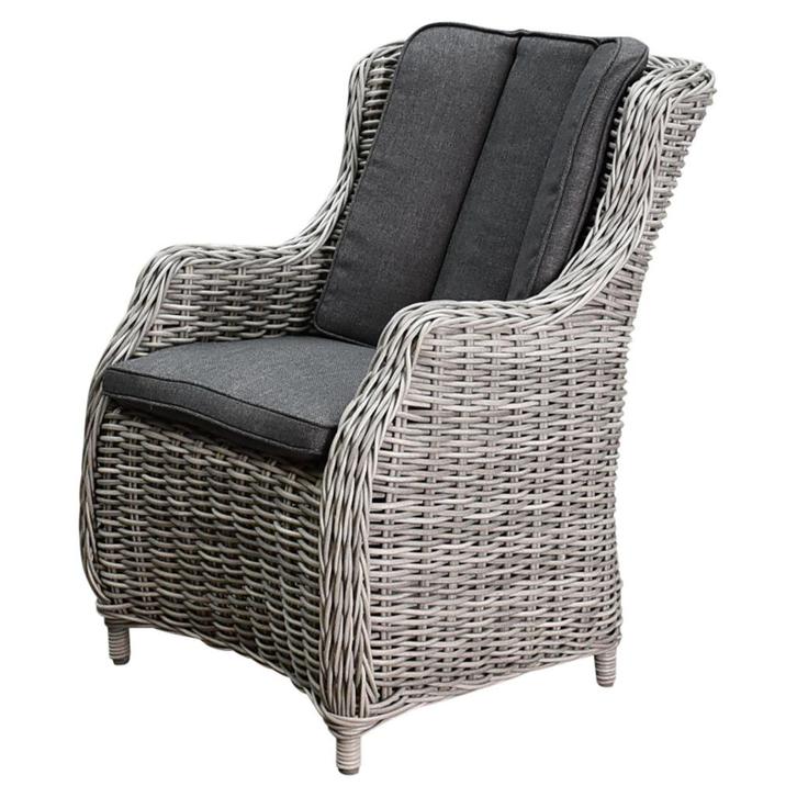 Darwin robuust dining tuinstoel 8 mm grijs, Tuin en Terras, Tuinstoelen, Nieuw, Wicker, Ophalen of Verzenden