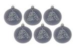 Kaemingk Glazen kerstbal (Ø 8cm) (set van 6) - Jeans blauw, Diversen, Kerst, Nieuw, Verzenden