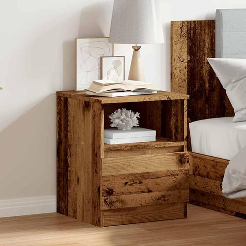 vidaXL Nachtkastje 40x40x50 cm bewerkt hout oud houtkleurig, Huis en Inrichting, Slaapkamer | Nachtkastjes, Nieuw, Hout, Verzenden