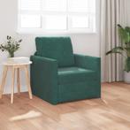 vidaXL Vloersofa Bed 2-in-1 Donkergroen 74x77x81 cm Velvet, Huis en Inrichting, Verzenden, Nieuw, Stof, Minder dan 150 cm