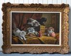 Cornelis Raaphorst (1875-1954) - Vijf spelende jonge katjes, Antiek en Kunst