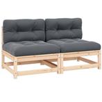 Tuinbank Grenenhout 2 stuks - Tweedekansje - Modulair!, Ophalen of Verzenden, Nieuw, Hout