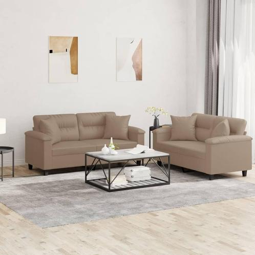 vidaXL 2-delige Loungeset met kussens kunstleer, Huis en Inrichting, Banken | Bankstellen, Nieuw, Leer, Vierpersoons of meer, Verzenden