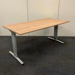 Verstelbaar bureau met kabelgoot, 180x90 cm, havanna - grijs