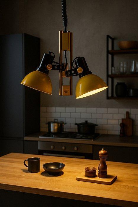 Plafondlamp - Dubbele spotlamp - Chroom, Metaal, Plastic, Antiek en Kunst, Kunst | Designobjecten