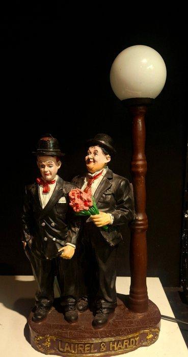 Lamp - Glas, Hout - Vintage Laurel&Hardy lamp, Antiek en Kunst, Curiosa en Brocante