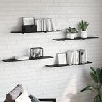 vidaXL Boekenplank Bord 4 pcs Zwart 100 x 40 x 1.5cm Bewerkt, Verzenden, Nieuw, Overige houtsoorten, Minder dan 50 cm