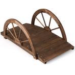 LIVSK Houten Tuinbrug - Massief Dennenhout - Halfronde Leuni, Verzenden, Nieuw