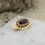 Gouden broche met granaat | Vintage/antiek (dames sieraad), Sieraden, Tassen en Uiterlijk, Broches, Gebruikt, Overige kleuren