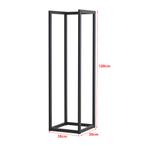 [en.casa] Brandhout rek Tanum houtopslag 35x35x120 cm zwart, Tuin en Terras, Haardhout, Verzenden