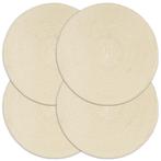 vidaXL Placemats 4 st rond 38 cm katoen natuurlijk, Verzenden, Nieuw, Bruin