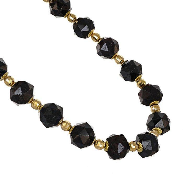 Halsketting - 18 karaat Geel goud Onyx, Sieraden, Tassen en Uiterlijk, Kettingen