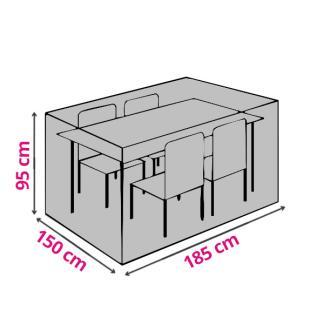 Tuinsethoes | Vierkant | 185 x 150 x 95 cm (PP, Grijs), Tuin en Terras, Tuinmeubel-accessoires, Nieuw, Verzenden