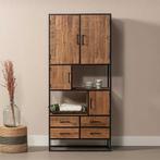 Vakkenkast Mangohout Lowen 90 cm, Huis en Inrichting, Nieuw, 50 tot 100 cm, Industriële meubels, 25 tot 50 cm
