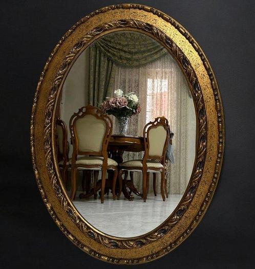 Wandspiegel- Art Nouveau - 90 cm - Glas, Hout - Fiorentina, Antiek en Kunst, Antiek | Overige Antiek