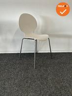 Vergaderstoel Galvano - Wit - Chroom frame - 4 poot, Vergader- of Presentatieruimte, Ophalen of Verzenden, Gebruikt, Stoel