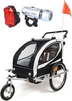 Fietsaanhanger met LED-verlichting en veiligheidsvlag - I..., Nieuw, 20 tot 40 kg, Ophalen of Verzenden, Kinderkar