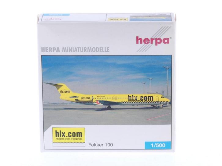 Schaal 1:500 Herpa 509381 Fokker 100 Hapag Lloyd Express..., Hobby en Vrije tijd, Modelbouw | Vliegtuigen en Helikopters, Zo goed als nieuw