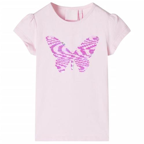vidaXL Kindershirt met kapmouwen 128 zachtroze, Kinderen en Baby's, Kinderkleding | Overige, Nieuw, Verzenden