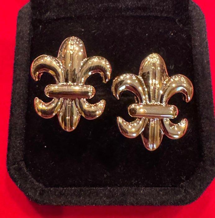 Elegante Borbonische Lelie bloem symbool 9-karaats gerold, Antiek en Kunst, Antiek | Goud en Zilver