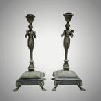 Taperstick (kleine blaker met een dunne pijp) (2) - Metaal,, Antiek en Kunst